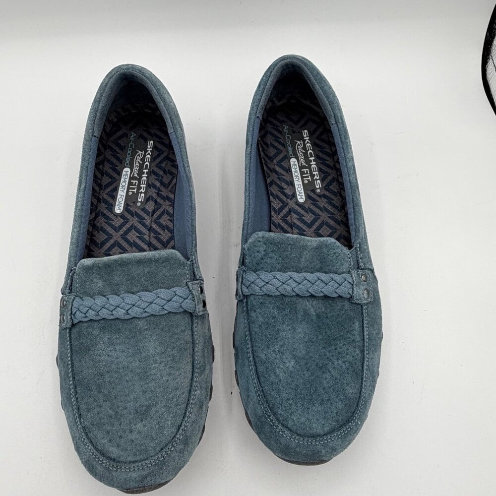 Skechers - Suede Slip-On Shoes - Bikers Of Melbourne. 10 Medium. Blue - Picture 3 of 9